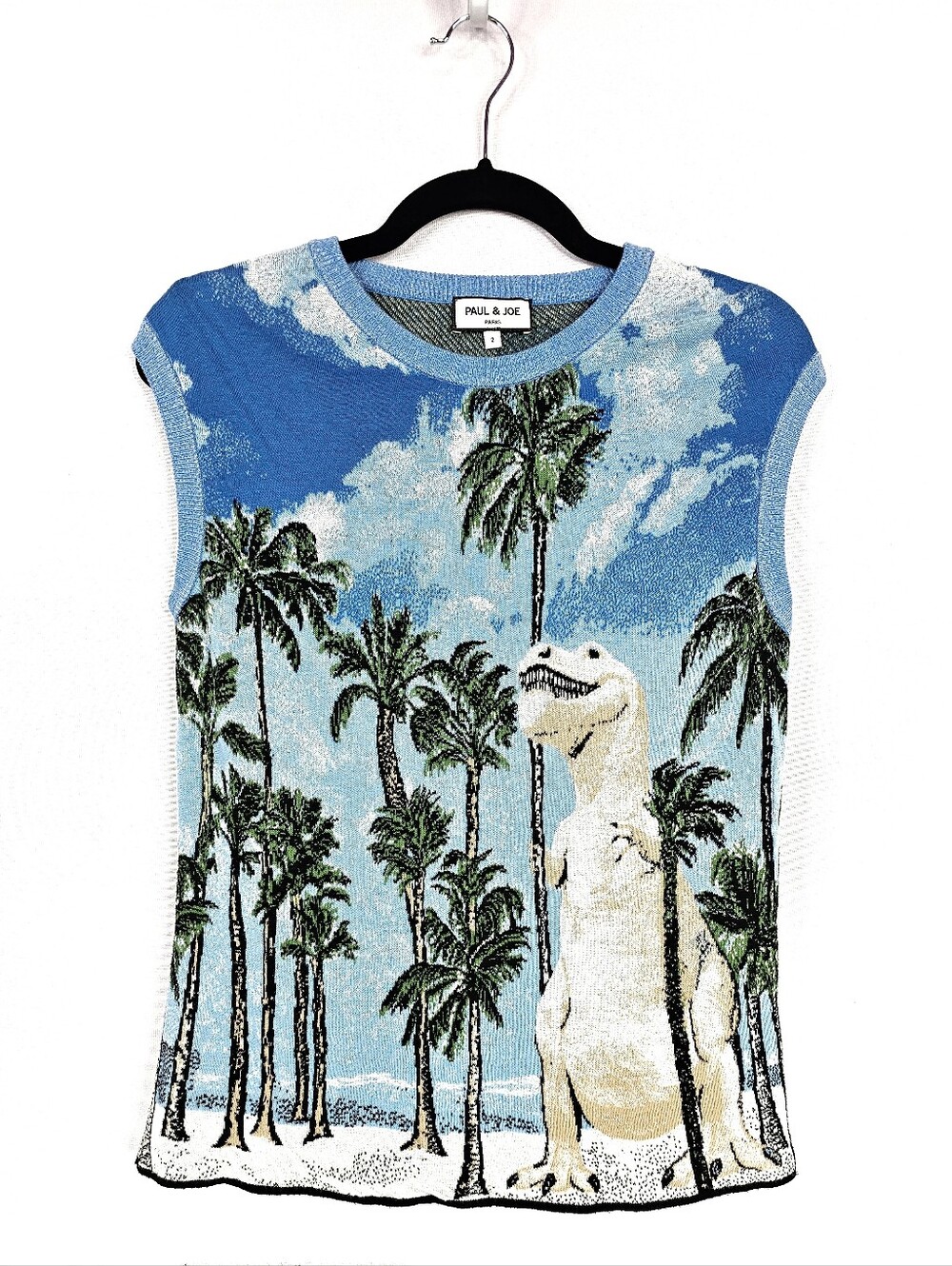 Paul & Joe Sister T-Rex Intarsia Sweater Vest - RARE